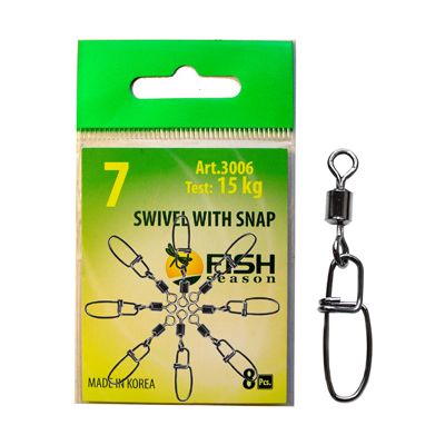 Вертлюжок с застежкой Insurance, №6 (15 кг), (упак. 8 шт)